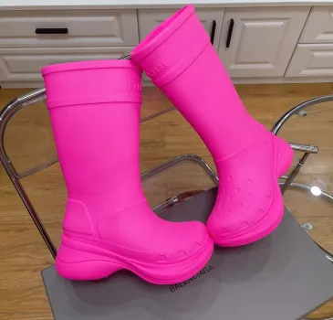 Balenciaga  x crocs tonal rubber rain boots Pink/Black #A45522