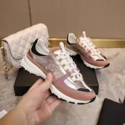Chanel Metallic Pink Rose Gold Sneakers #A54345