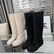 Chanel shoes for Women Chanel Boots CC High Boots Black/White #A54031