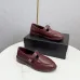 Women Chanel Flat loafers calfskin wine red/Black/White #A55747