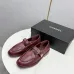 Women Chanel Flat loafers calfskin wine red/Black/White #A55747