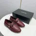 Women Chanel Flat loafers calfskin wine red/Black/White #A55747