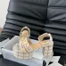 Women's Chanel Tweed Platform Sandals with Pearl Embellishments #A45802