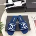 Chanel shoes for Women's Chanel slippers Black/Blue #A47894