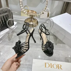 Dior Spring Summer New High-Heel 7.5 cm Sandals Butterfly Floral Design #A63466 Dior Spring Summer New High-Heel 7.5 cm Sandals Butterfly Floral Design #A63466