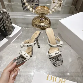 Snake Print Dior Style High Heel Mule Sandals for Women 8.5cm #A63468 Snake Print Dior Style High Heel Mule Sandals for Women 8.5cm #A63468