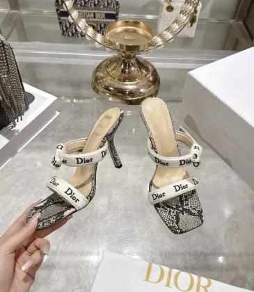 Snake Print Dior Style High Heel Mule Sandals for Women 8.5cm #A63468