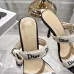 Snake Print Dior Style High Heel Mule Sandals for Women 8.5cm #A63471