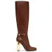 Fendi Women's Knee   High Boots  Iconic FF Monogram with Gold Heel Detail for Luxury Fashion Lovers #A56297