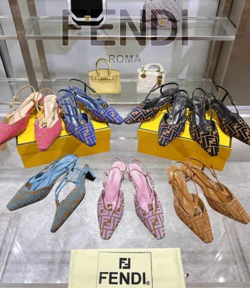  Fendi FF Logo Slingback Pumps Iconic Style Pointed Toe Elegance  Vibrant Colors Modern Luxury Footwear  women #A51721