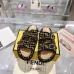 Fendi shoes for women Mauve black FF jacquard velvet slides #A49022