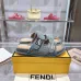 Fendi shoes for women Mauve blue FF jacquard velvet slides #A49021