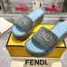Fendi shoes women FF denim flatform slides Blue #A49028