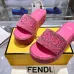 Fendi shoes women FF denim flatform slides Pink #A49026