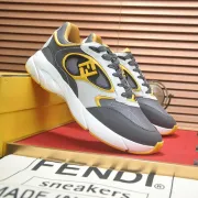 Fendi shoes for Men's Fendi New Domino Sneakers Grey/Yellow #A52996