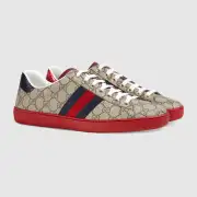 Gucci Ace GG Supreme Sneaker with Web Stripe and Red Sole: Iconic Style  Italian Craftsmanship for MEN #914612