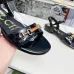 Gucci Shoes for Women Patent Leather Ankle Strap Flat Sandals Black #A48750