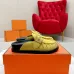 Hermes Shoes for Men Mules Biege Linen Slippers Yellow #A48936