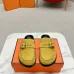 Hermes Shoes for Men Mules Biege Linen Slippers Yellow #A48936