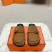 Hermes Shoes for Women's Shoes Mules Biege Linen Slippers Brown #A48940