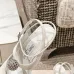 Jimmy Choo Shoes Metallic Leather Platform Sandals White #A48971