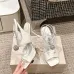Jimmy Choo Shoes Metallic Leather Platform Sandals White #A48971