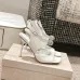 Jimmy Choo Shoes Metallic Leather Platform Sandals White #A48971