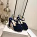 Jimmy Choo Shoes Nappa Leather Platform Sandals Dark Blue #A48870