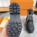 Louis Vuitton x Timberland  Black Monogram Leather Boots for Louis Vuitton Unisex Shoes 3.5CM #A44155