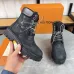 Louis Vuitton x Timberland  Black Monogram Leather Boots for Louis Vuitton Unisex Shoes 3.5CM #A44155