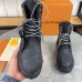 Louis Vuitton x Timberland  Black Monogram Leather Boots for Louis Vuitton Unisex Shoes 3.5CM #A44155