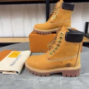 Louis Vuitton x Timberland Wheat Nubuck Monogram Boots – Unisex Luxury Workwear-Inspired Footwear 3.5CM #A44156