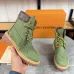 Louis Vuitton x Timberland Green Monogram Suede Boots – Limited Edition Unisex Luxury Outdoor Footwear 3.5CM #A44157
