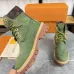 Louis Vuitton x Timberland Green Monogram Suede Boots – Limited Edition Unisex Luxury Outdoor Footwear 3.5CM #A44157