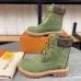 Louis Vuitton x Timberland Green Monogram Suede Boots – Limited Edition Unisex Luxury Outdoor Footwear 3.5CM #A44157