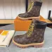 Louis Vuitton x Timberland Monogram Leather Unisex Boots – Limited Edition High-Top Rugged Fashion Footwear - 3.5CM