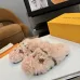 Louis Vuitton Cozy Fluffy Slippers with Leather Straps and Brand Embellishments #A54592
