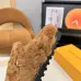 Louis Vuitton Cozy Fluffy Slippers with Leather Straps and Brand Embellishments #A54593