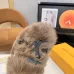 Louis Vuitton Cozy Fluffy Slippers with Leather Straps and Brand Embellishments #A54594