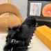 Louis Vuitton Cozy Fluffy Slippers with Leather Straps and Brand Embellishments #A54595