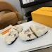 Louis Vuitton Cozy Fluffy Slippers with Leather Straps and Brand Embellishments #A54596