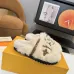 Louis Vuitton Cozy Fluffy Slippers with Leather Straps and Brand Embellishments #A54596