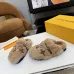 Louis Vuitton Cozy Fluffy Slippers with Leather Straps and Brand Embellishments #A54597