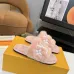 Louis Vuitton Cozy Fluffy Slippers with Leather Straps and Brand Embellishments #A54598