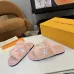 Louis Vuitton Cozy Fluffy Slippers with Leather Straps and Brand Embellishments #A54598