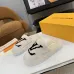 Louis Vuitton Cozy Fluffy Slippers with Leather Straps and Brand Embellishments #A54600