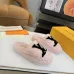 Louis Vuitton Cozy Fluffy Slippers with Leather Straps and Brand Embellishments #A54601