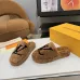 Louis Vuitton Cozy Fluffy Slippers with Leather Straps and Brand Embellishments #A54602