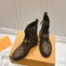 Louis Vuitton Monogram Ankle Boots with Lace-Up, Zipper and Decorative Straps #A54604