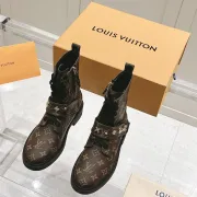 Louis Vuitton Monogram Ankle Boots with Lace-Up, Zipper and Decorative Straps #A54604